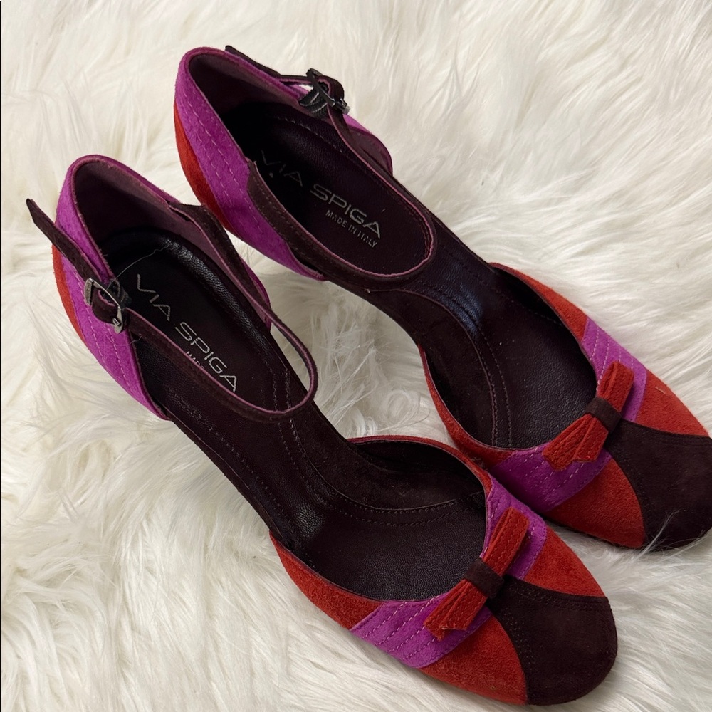 Via Spiga Women's Red and Pink Heels
